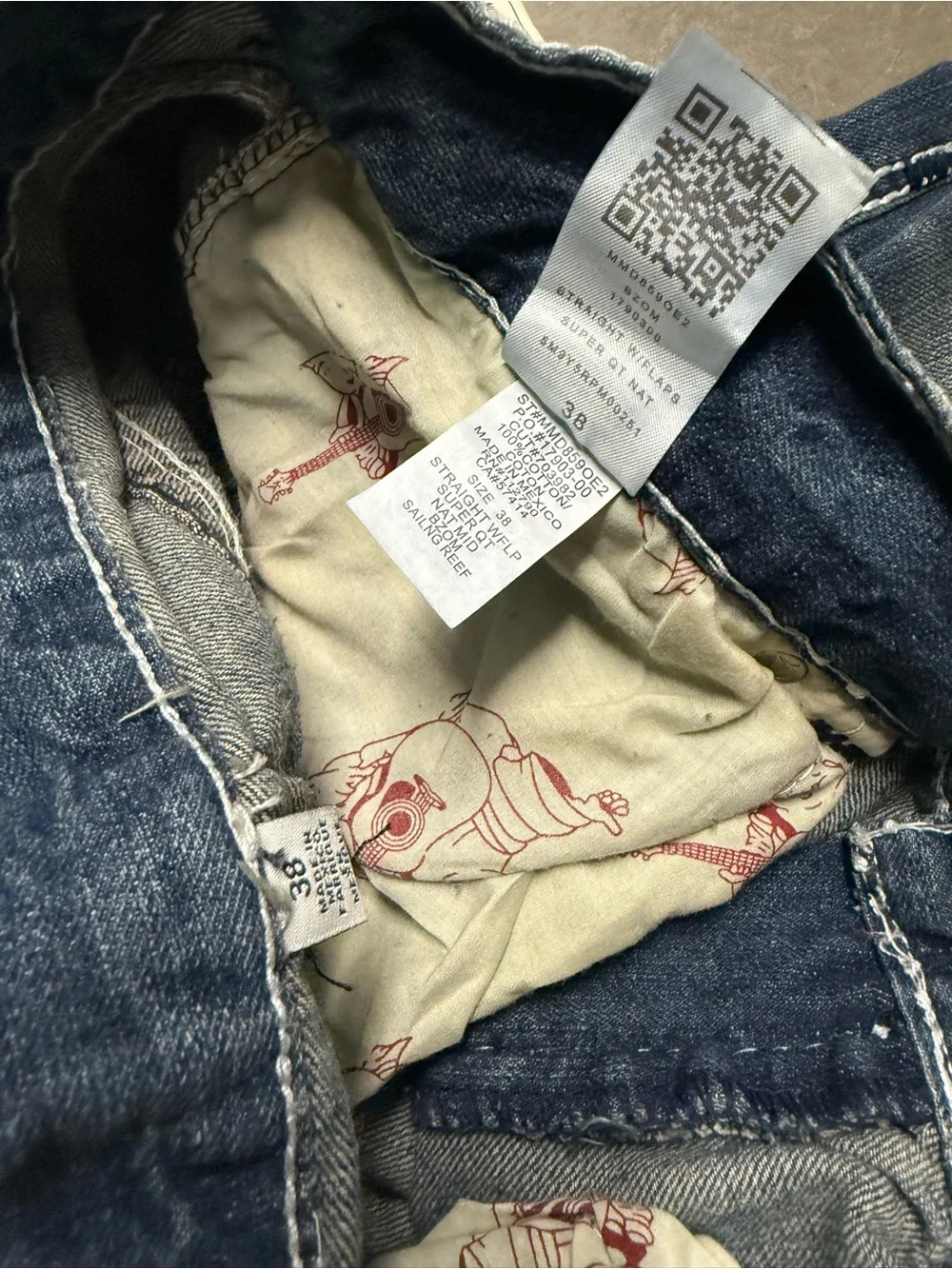 True Religion Super QT Natural Straight Raw Cut Off Jean Shorts Men’s 38 NEW